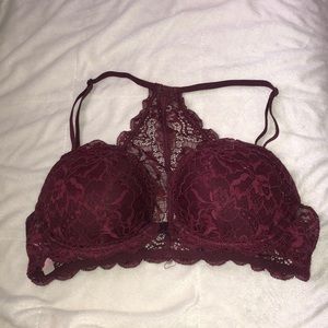 VS pink racer back bra